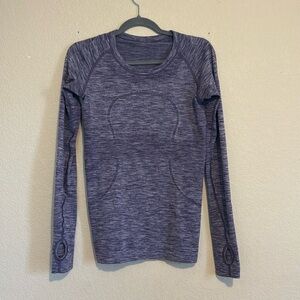 Lululemon Purple Heathered Space dyed Swiftly Tech Long Sleeve Activewear Top